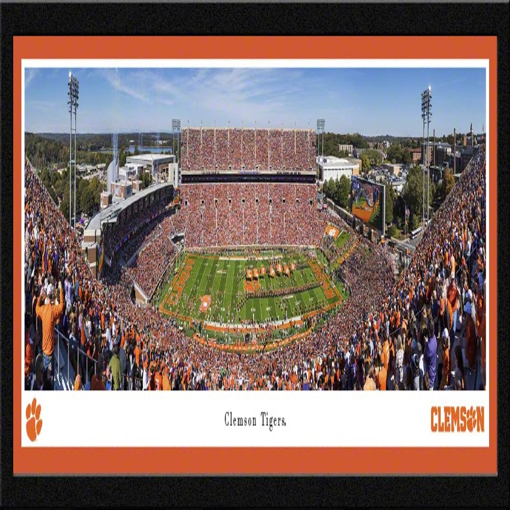 Clemson Football, Team Run Out - 42x15.5-inch Single Mat, Select Framed Picture by Blakeway Panoramas