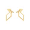925 Sterling Silver Ear Jacket Earrings - Square Earring - Dainty Ear Jacket - Double Earrings - Geometric Earrings - Modern Jewelry - Gift for Her (18K Gold) view 1