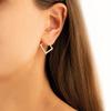 925 Sterling Silver Ear Jacket Earrings - Square Earring - Dainty Ear Jacket - Double Earrings - Geometric Earrings - Modern Jewelry - Gift for Her (18K Gold) view 4