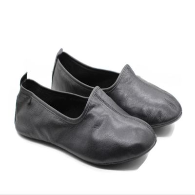 Akdam Men's Indoor Leather Slippers Black Traditional Babouche House Shoes Moccasin (us_footwear_size_system, adult, men, numeric, medium, numeric_6)