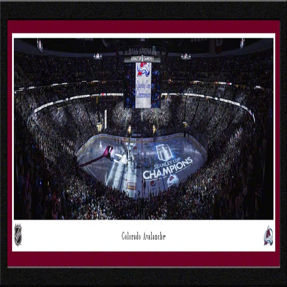 Colorado Avalanche Banner Raising - 42x15.5-inch Single Mat, Select Framed NHL Picture by Blakeway Panoramas