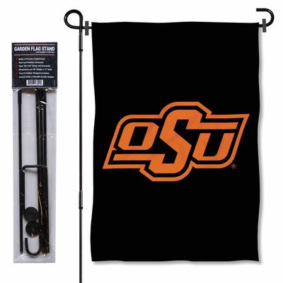 Cowboys Black Garden Flag with Pole Stand Holder