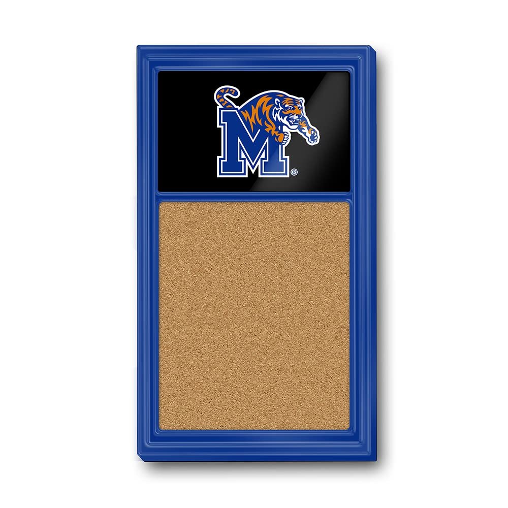 The Fan-Brand NCAA Memphis Tigers - Tiger M - Blue Frame/Black - Cork Note Board - Sports Team Bar Sign Dcor: Home, Dorm, Garage, Office, Fan Cave