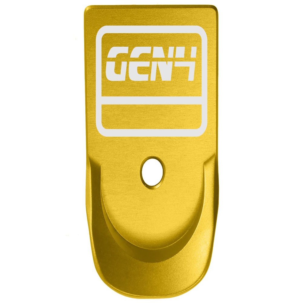 NDZ Performance Magazine Base Plate Finger Extension for Glock Gen 1-5 9MM .40 .357 SIG Laser Engraved Anodized Aluminum in Gold - G Square Gen 4