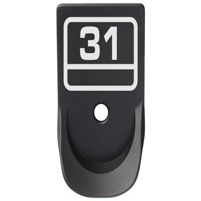 NDZ Performance Magazine Base Plate Finger Extension for Glock Gen 1-5 9MM .40 .357 SIG Laser Engraved Anodized Aluminum in Black - G Square Model 31