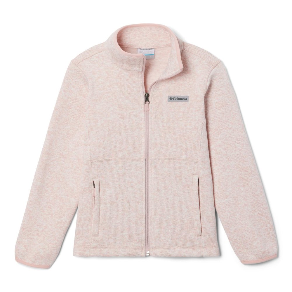 Columbia Youth Unisex Sweater Weather Full Zip, Dusty Pink Heather, Large