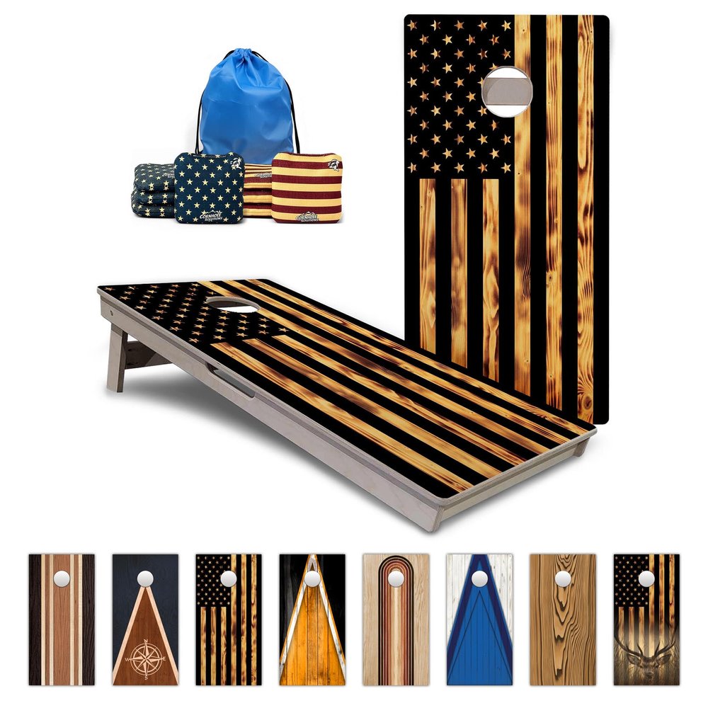 Cornhole Solutions PRO Tournament Cornhole Boards  Regulation 4 ft x 2 ft Professional Set   Baltic Birch Plywood  Folding Legs  UV Printed & Clear Coated  Made in USA