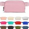 YOSHUYUKI Fanny Pack Crossbody Bag Trendy Waterproof Small Sling Cross Body Purse for Women Men Fashion Waist Packs Mini Belt Pouch Chest Bum Hip Bag Lulu Dupes for Travel Vacation Running Pink view 1