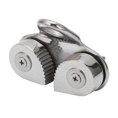 Acouto Cam Cleat for 5-15mm Rope 316 Stainless Steel Boat Kayak Anchor Rope Cleat Proof Fairlead Leading Ring, Base Size: 85x38mm/3.34x1.49in, Hole Diameter: 16mm/0.62in