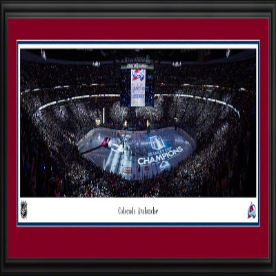 Colorado Avalanche Banner Raising - 44x18-inch Double Mat, Deluxe Framed NHL Picture by Blakeway Panoramas