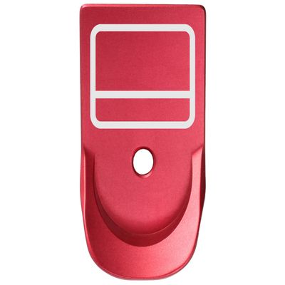 NDZ Performance Magazine Base Plate Finger Extension for Glock Gen 1-5 9MM .40 .357 SIG Laser Engraved Anodized Aluminum in Red - G Square