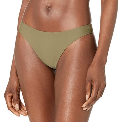 HUGO Womens Hit Logo Brazillian Style Bikini Bottoms, Burnt Olive, Medium US