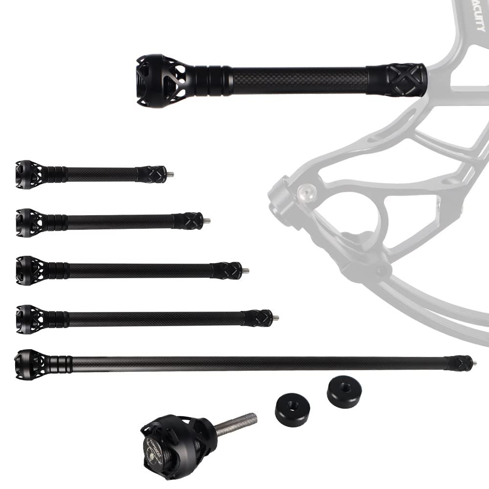 ZSHJGJR Archery Bow Stabilizer Balance Bar Rod 6/8/10/12/24 Inch 3K Carbon Fiber Bow Stabilizer Extension Damping Shock Absorber for Recurve Compound Bow (24 Inch)