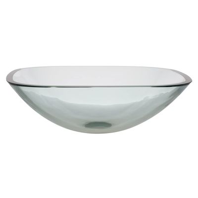 Ambassador Marine - Rectangle Vessel- Smooth Clear Glass,1-3/4" Drain, 16-1/2 x 16-1/2 Inch Outside Dimension x 5-1/2 Inches Deep - V41-1533-CL-W