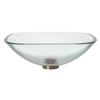 Ambassador Marine - Rectangle Vessel- Smooth Clear Glass,1-3/4" Drain, 16-1/2 x 16-1/2 Inch Outside Dimension x 5-1/2 Inches Deep - V41-1533-CL-W view 2