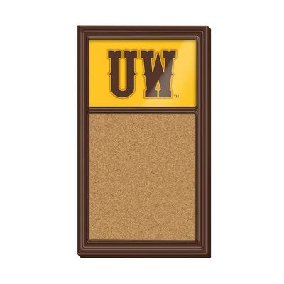 The Fan-Brand NCAA Wyoming Cowboys - UW - Cork Note Board - Sports Team Bar Sign Dcor: Home, Dorm, Garage, Office, Fan Cave