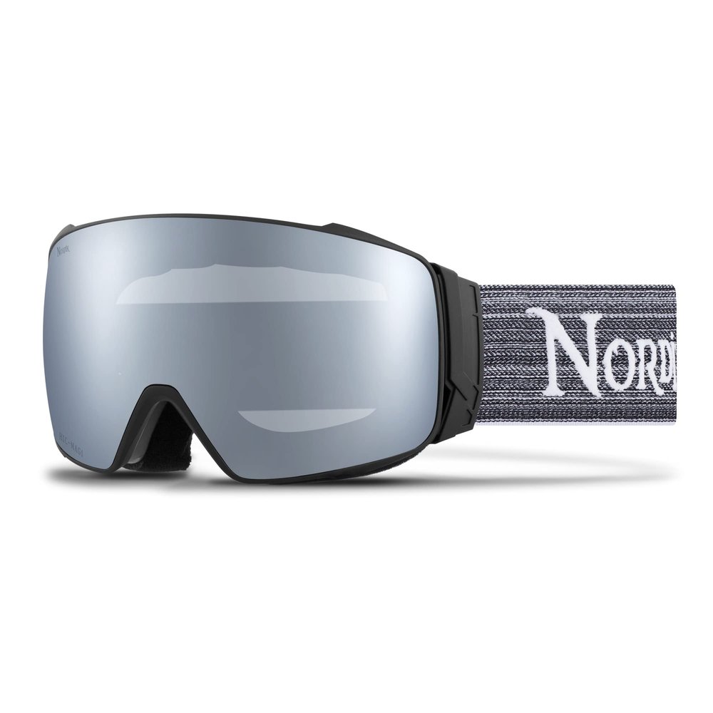Nordik TORSTEN Magnetic Diamant Ski Goggles Men & Women - Anti-Fog & UV 100% -Black/Silver