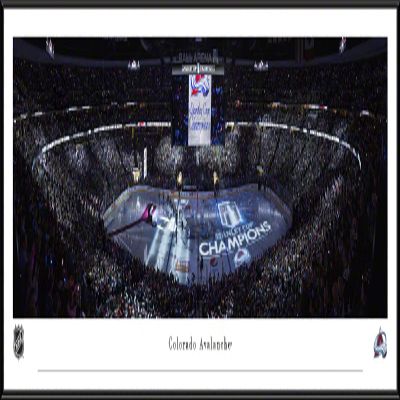 Colorado Avalanche Banner Raising - 40.25x13.75-inch Standard Framed NHL Print by Blakeway Panoramas