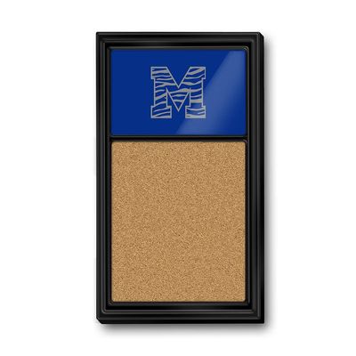 The Fan-Brand NCAA Memphis Tigers - Striped M - Black Frame/Blue - Cork Note Board - Sports Team Bar Sign Dcor: Home, Dorm, Garage, Office, Fan Cave
