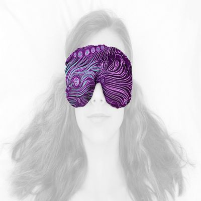 Candi Andi Handmade Weighted Sleep Eye Mask Yoga Pillow - Flax Seed Fill - Unscented - Violet Peacock - TEMF-VP