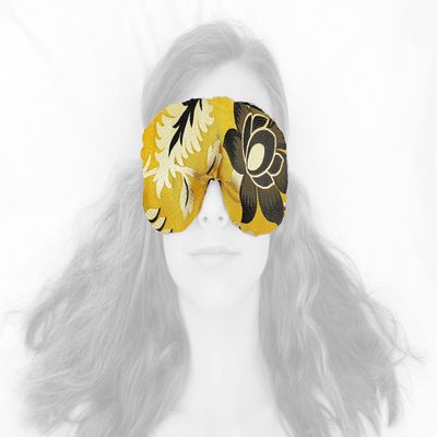 Candi Andi Handmade Weighted Sleep Eye Mask Yoga Pillow - Flax Seed Fill - Unscented - Golden Botanic - TEMF-GB