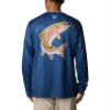 Columbia Men's Terminal Tackle PFG Carey Chen Long Sleeve, Carbon/Cool Grey Rainbow Trout, X-Small view 2