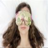 Candi Andi Handmade Weighted Sleep Eye Mask Yoga Pillow - Flax Seed Fill - Unscented - Creamy Leaves - TEMF-CL view 2