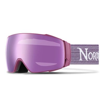 Nordik TORSTEN Magnetic Diamant Ski Goggles Men & Women - Bonus Diamant Low Light Lenses,Anti-Fog & UV 100% -Purple/Purple