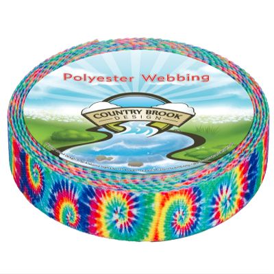 Country Brook Design - Classic Tie Dye Polyester Webbing (3/4 Inch, 20 Yards)