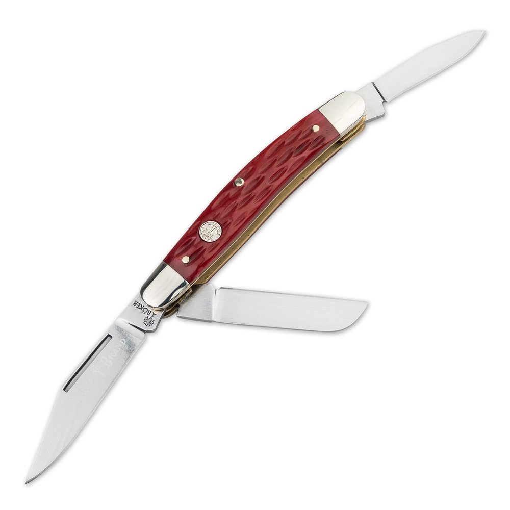 Boker Medium Stockman 3.5 Inch Pocket Knife, Jigged Red Bone, Traditional Series 2.0, Made in Germany