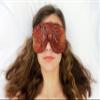 Candi Andi Handmade Weighted Sleep Eye Mask Yoga Pillow - Flax Seed Fill - Unscented - Peacock Red - TEMF-PR view 2