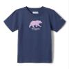 Columbia Youth Girls Bessie Butte Short Sleeve Graphic Tee, Nocturnal/Bearly-Cyanofrond, XX-Small view 1