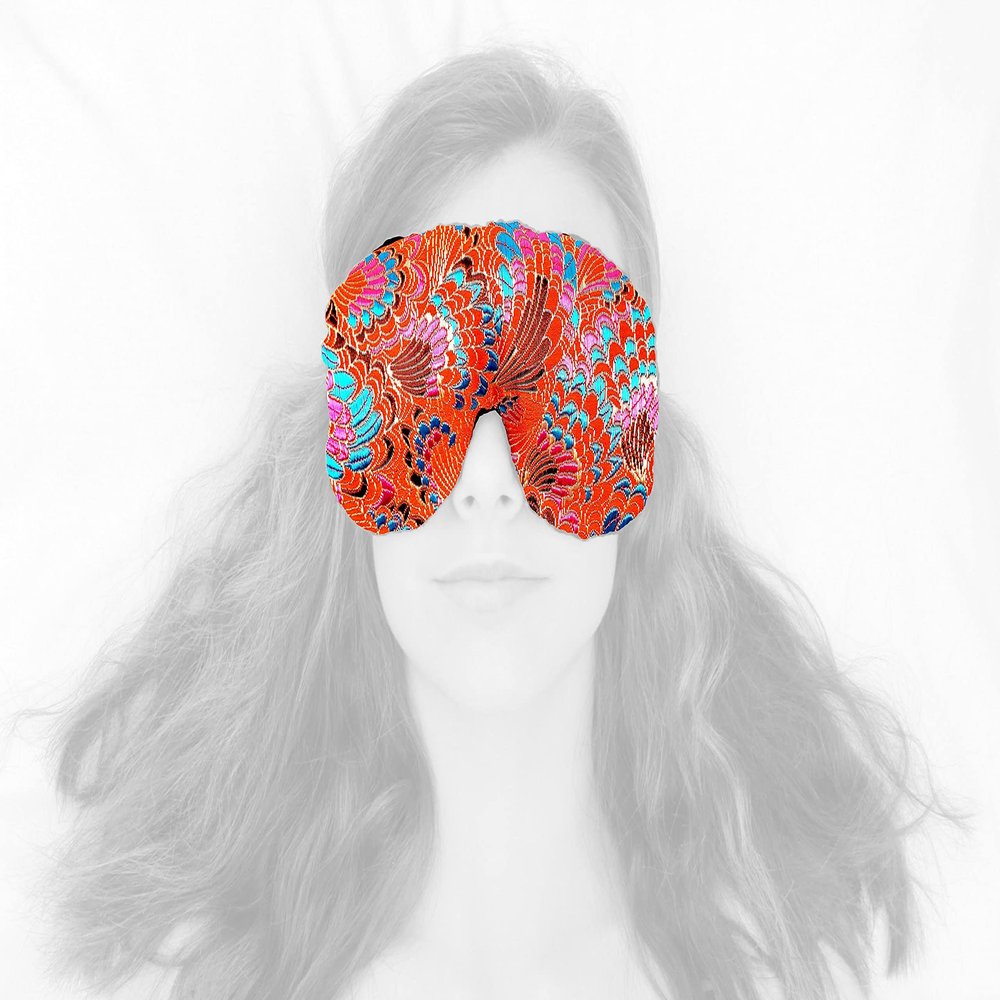 Candi Andi Handmade Weighted Sleep Eye Mask Yoga Pillow - Flax Seed Fill - Unscented - Frilly Fiesta - TEMF-FF