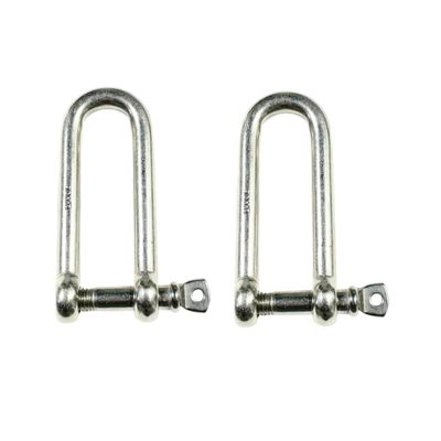 MarineNow 316 Stainless Steel Long D-Shackle Marine Grade Choose Size and Pack Quantity (04 mm, 02-Pack)