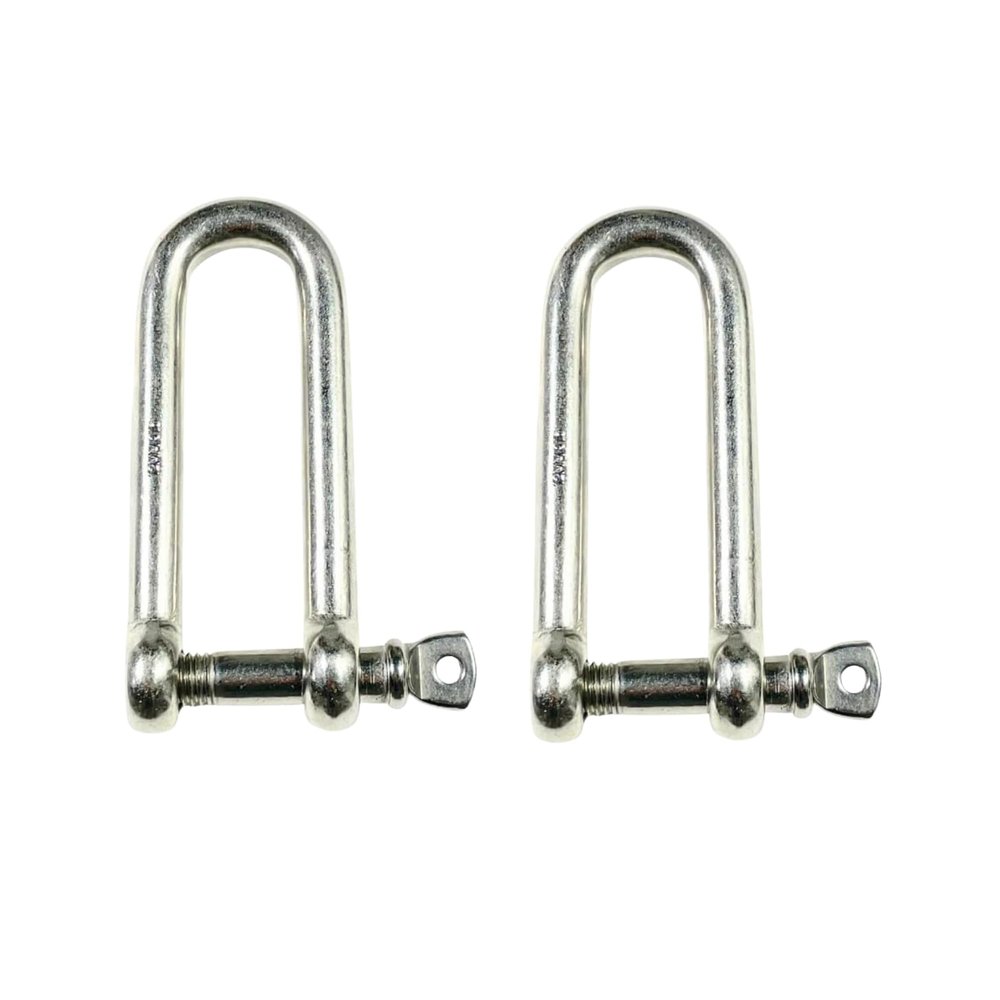 MarineNow 316 Stainless Steel Long D-Shackle Marine Grade Choose Size and Pack Quantity (04 mm, 02-Pack)