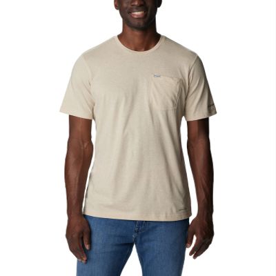 Columbia Men's Thistletown Hills Pocket Tee, Ancient Fossil Heather, Medium