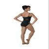 Danz N Motion Adult Joelle Flocked Floral Camisole Leotard 22112A (Black, Petite) view 2