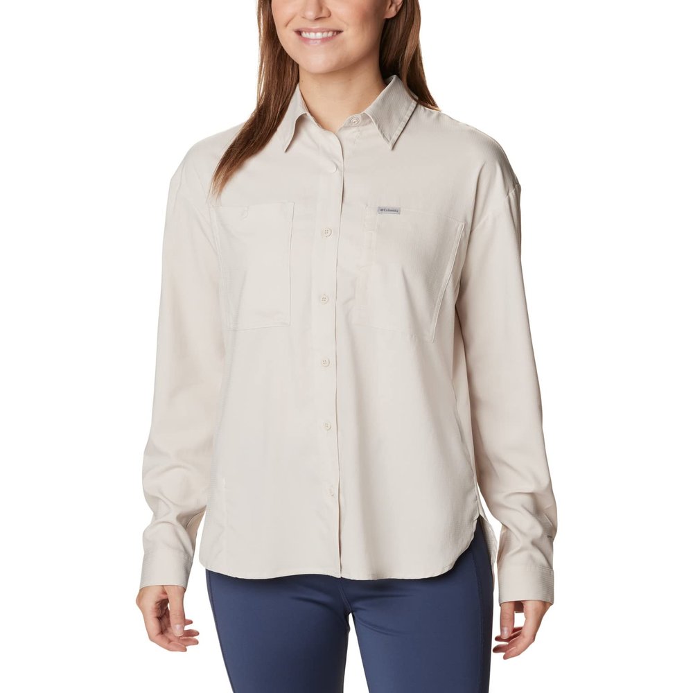Columbia Women's Silver Ridge Utility Long Sleeve Shirt, Dark Stone, 3X Plus