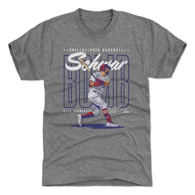 500 LEVEL Kyle Schwarber T-Shirt (Premium Men's T-Shirt, XXX-Large, Tri Gray) - Kyle Schwarber Philadelphia Schwarbomb WHT