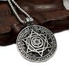 Mens Jewish Hexagram for Star of David Pendant Necklace Stainless Steel Chain 24" view 1