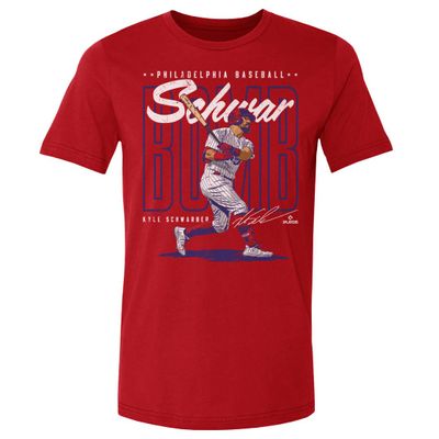 500 LEVEL Kyle Schwarber Shirt (Cotton, XXX-Large, Red) - Kyle Schwarber Philadelphia Schwarbomb WHT