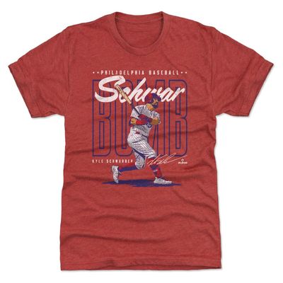 500 LEVEL Kyle Schwarber T-Shirt (Premium Men's T-Shirt, XXX-Large, Tri Red) - Kyle Schwarber Philadelphia Schwarbomb WHT