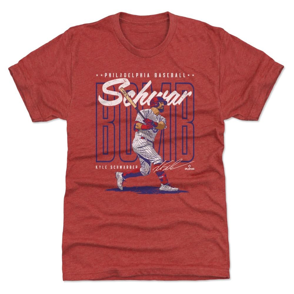 500 LEVEL Kyle Schwarber T-Shirt (Premium Men's T-Shirt, XXX-Large, Tri Red) - Kyle Schwarber Philadelphia Schwarbomb WHT