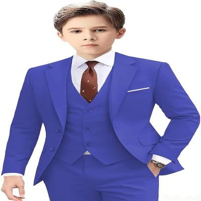 Boys Suits 5 Piece Formal Suit Set Slim Fit Formal Dress Clothes Ring Bearer Outfit for Kids Royal Blue-tie