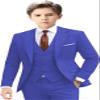 Boys Suits 5 Piece Formal Suit Set Slim Fit Formal Dress Clothes Ring Bearer Outfit for Kids Royal Blue-tie view 1