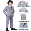Boys Suits 5 Piece Formal Suit Set Slim Fit Formal Dress Clothes Ring Bearer Outfit for Kids Royal Blue-tie view 2