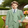 Boys Suits 5 Piece Formal Suit Set Slim Fit Formal Dress Clothes Ring Bearer Outfit for Kids Royal Blue-tie view 3