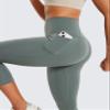 CRZ YOGA Butterluxe Workout Capri Leggings Pockets 21" - High Waisted Gym Athletic Womens Crop Yoga Grey Sage X-Large view 4