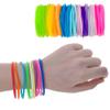 Muka 100 Pieces Jelly Bracelets for Adult Mixed Colors Silicone Wristband Hair Ties view 2