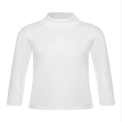 Yhong Kids Boys Girls Turtleneck Thermal Underwear Tops Basic Solid Color Long Sleeves Cotton T-Shirts Undershirts White 5-6 Years
